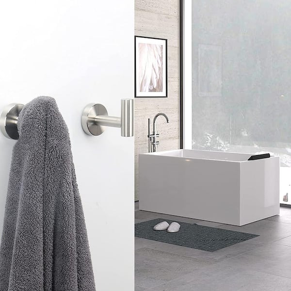 Tileon Round Bathroom Towel Coat Hooks in Gray (2-Pack) AYBSZHD1496 - The  Home Depot