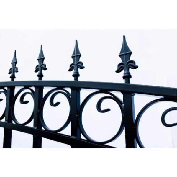 ALEKO London Style 4 ft. x 5 ft. Black Steel Pedestrian Fence Gate