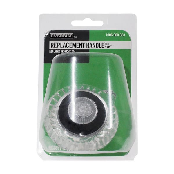 Single Lever Replacement Faucet Knob in Clear Acrylic with Chrome Detail for Moen