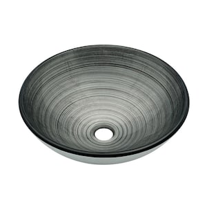 Cascade Vessel Sink in Smoky Grey with Faucet