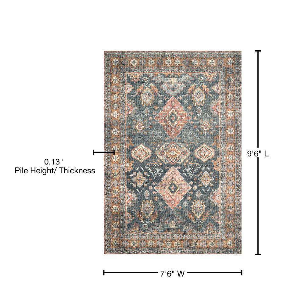 Elysian Blue 90"x114" Hand-Knotted Synthetic Area Rug