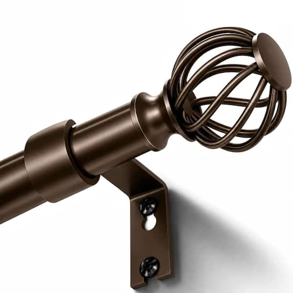 48-90in Bronze Heavy Duty Adjustable Curtain Rod for Multi-Room Use