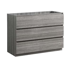Lazzaro 48 in. Modern Bath Vanity Cabinet Only in Glossy Ash Gray