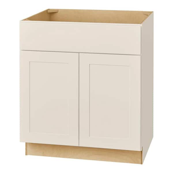 Avondale 33 in. W x 24 in. D x 34.5 in. H Ready to Assemble Plywood Shaker Sink Base Kitchen Cabinet in Antique White
