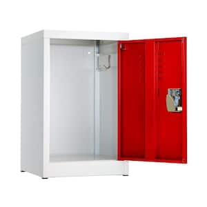 629-Series 24 in. H 1-Tier Steel Storage Locker Free Standing Cabinets for Home, School, Gym in Red 2 Pack