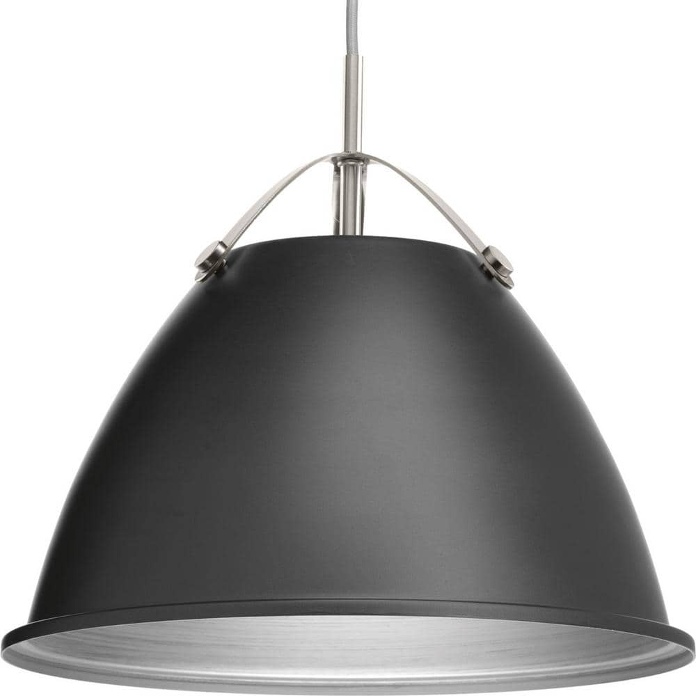 Graphite and Silver 15" Steel Pendant Light