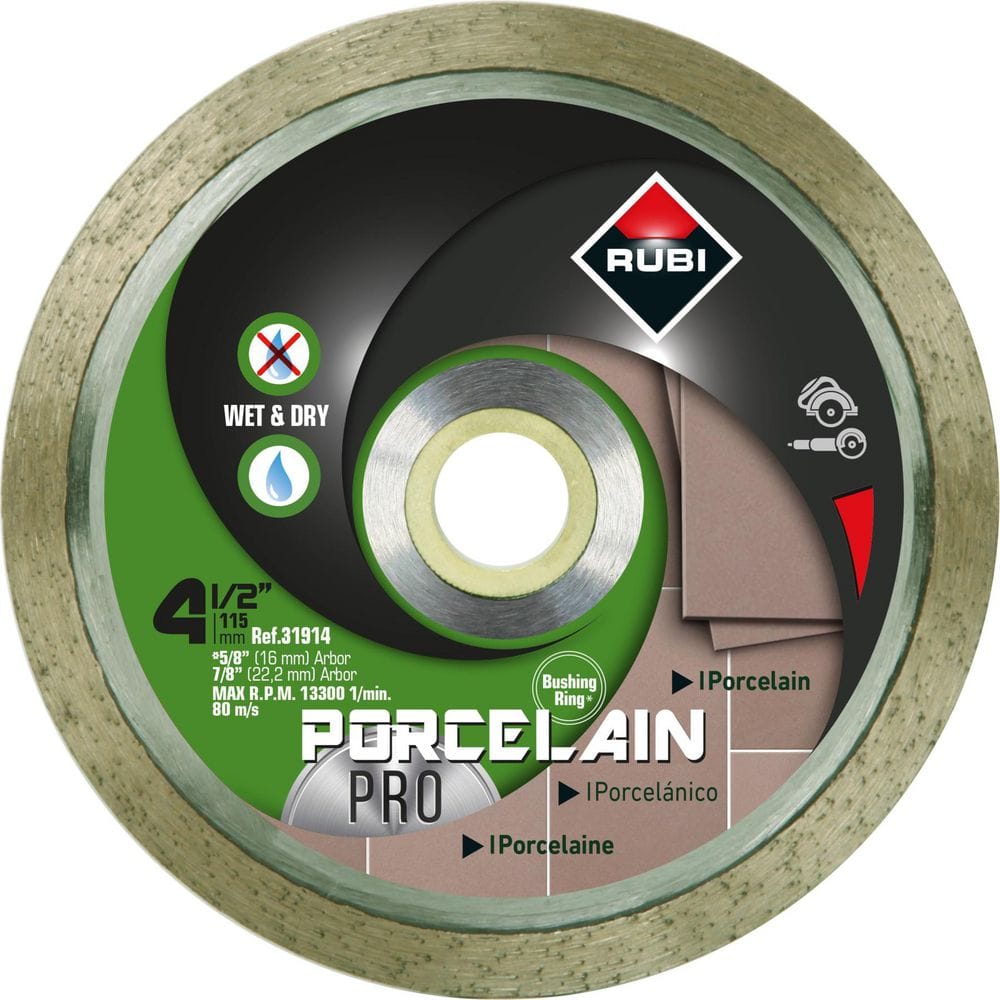 Rubi 4-1/2 in. Porcelain Diamond Blade for Dry and Wet Cutting