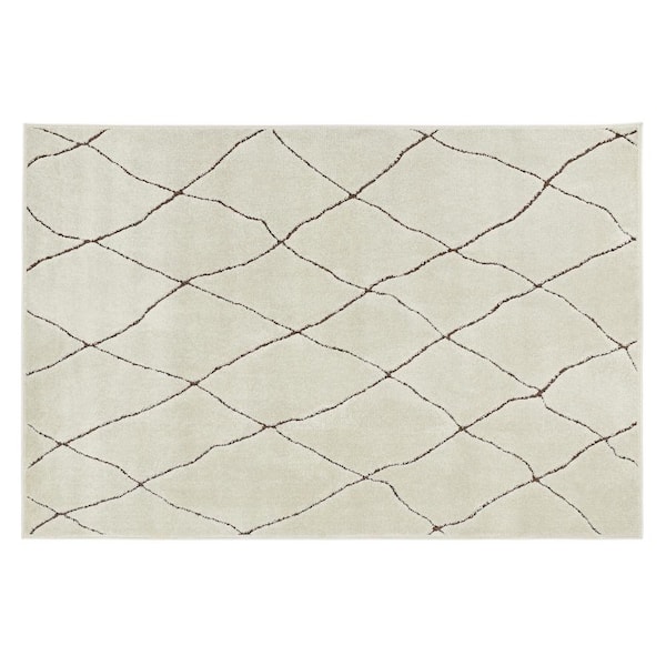 Home Decorators Collection Ashton Ivory 5 ft.3 in. X 7 ft. 3 in. Geometric Polypropylene Area Rug
