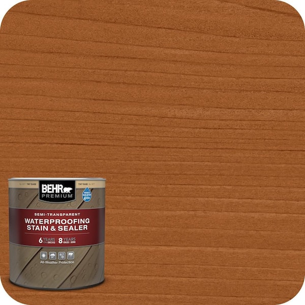 BEHR PREMIUM 1 qt. #ST-240 Autumn Trail Semi-Transparent Waterproofing Exterior Wood Stain and Sealer