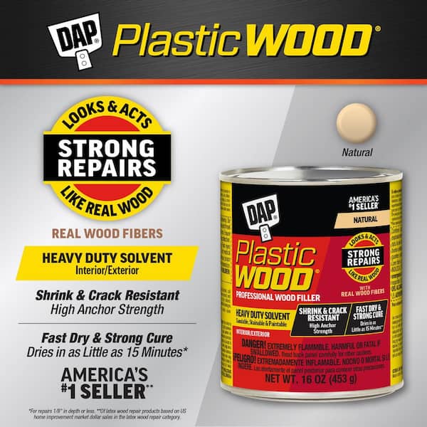 Plastic Wood 16 oz. Natural Solvent Wood Filler (12-Pack)