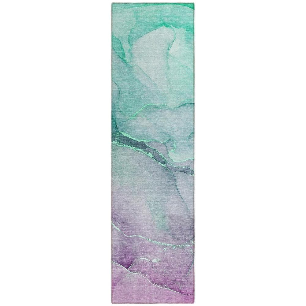 Green 2 ft. x 8 ft. Abstract Indoor / Outdoor Area Rug price history on PriceWatchPro