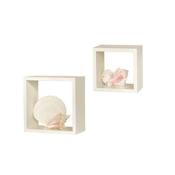 Lewis Hyman 8 in. and 6 in. White Duo Floating Cube Set