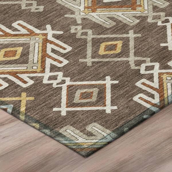 Chantille Machine Washable Indoor/Outdoor Abstract ACN3042 Coffee 10 ft. x 14 ft. Area Rug