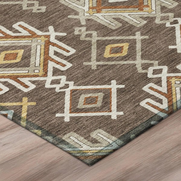 Chantille Machine Washable Indoor/Outdoor Abstract ACN3042 Coffee 3 ft. x 5 ft. Area Rug