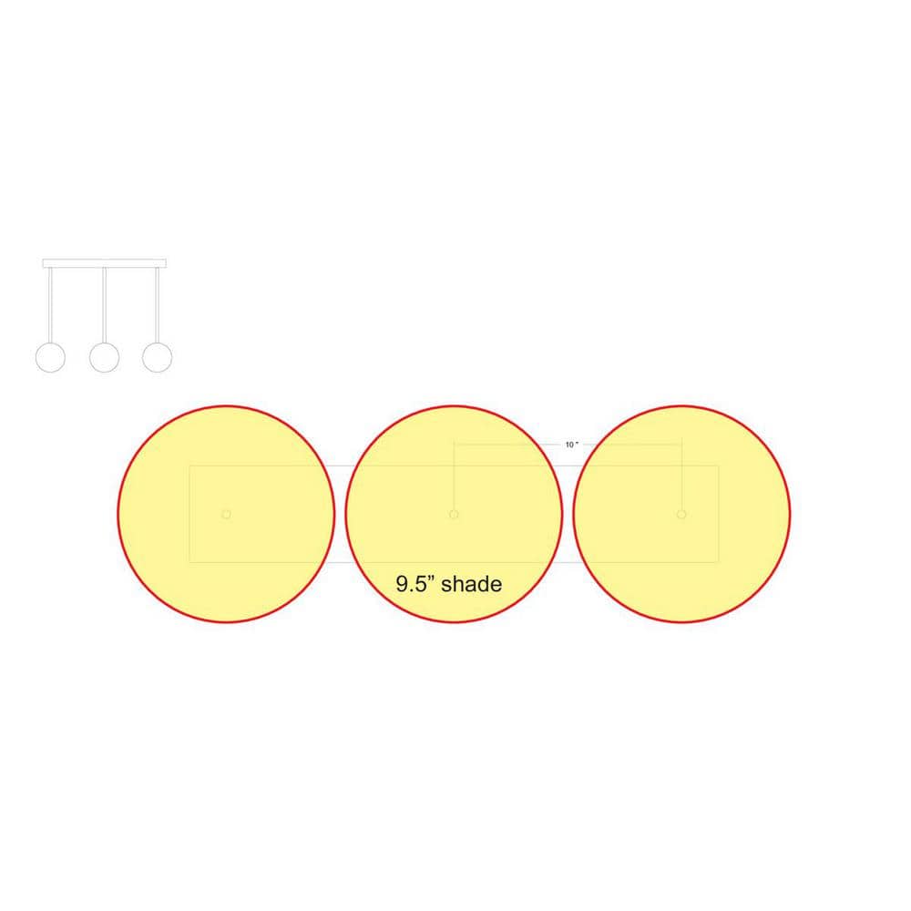 Brushed Nickel Linear Pendant Canopy for 2-3 Lights