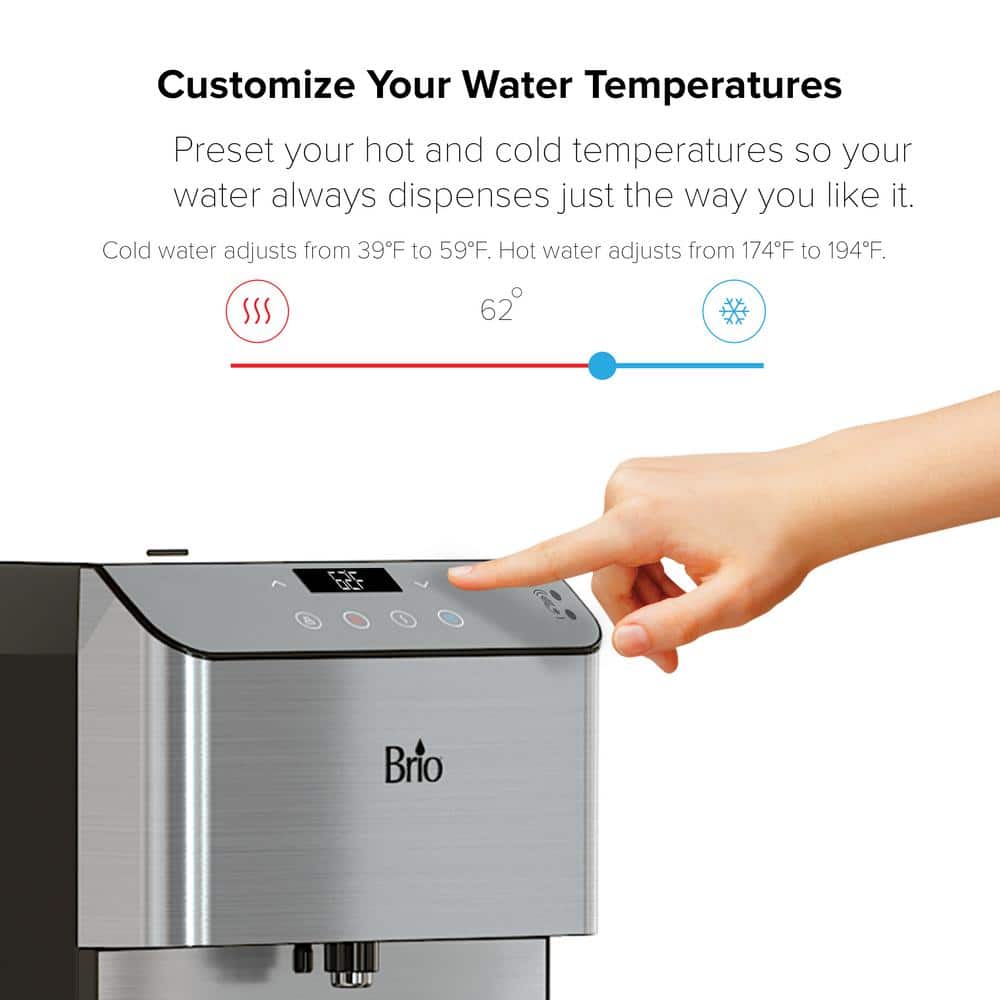 Brio Stainless Steel Compact Countertop Tri-Temperature Water Cooler