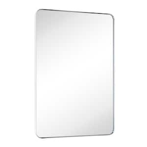 Kengston 30 in. W x 40 in. H Rectangular Stainless Steel Metal Framed Wall Mounted Bathroom Vanity Mirror in Chrome