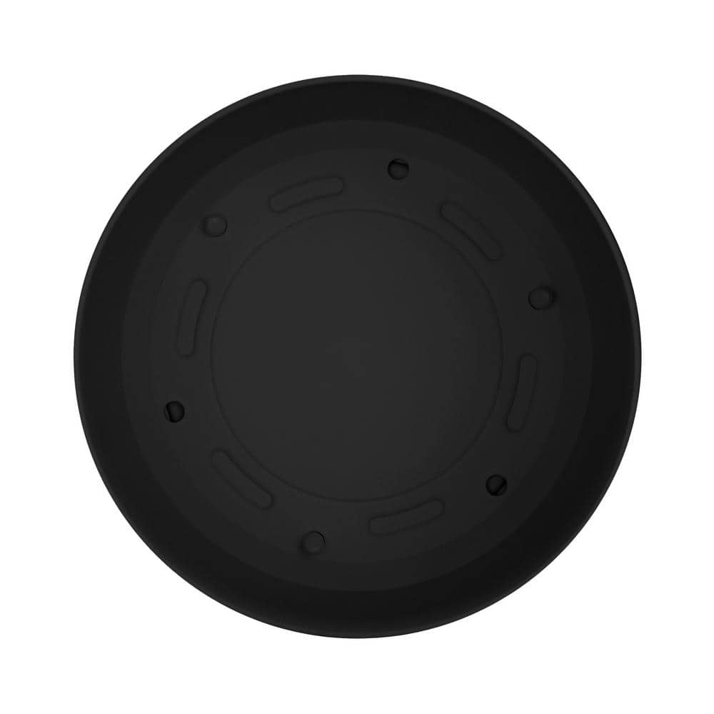 12" Black Polypropylene Round Planter with Saucer Tray