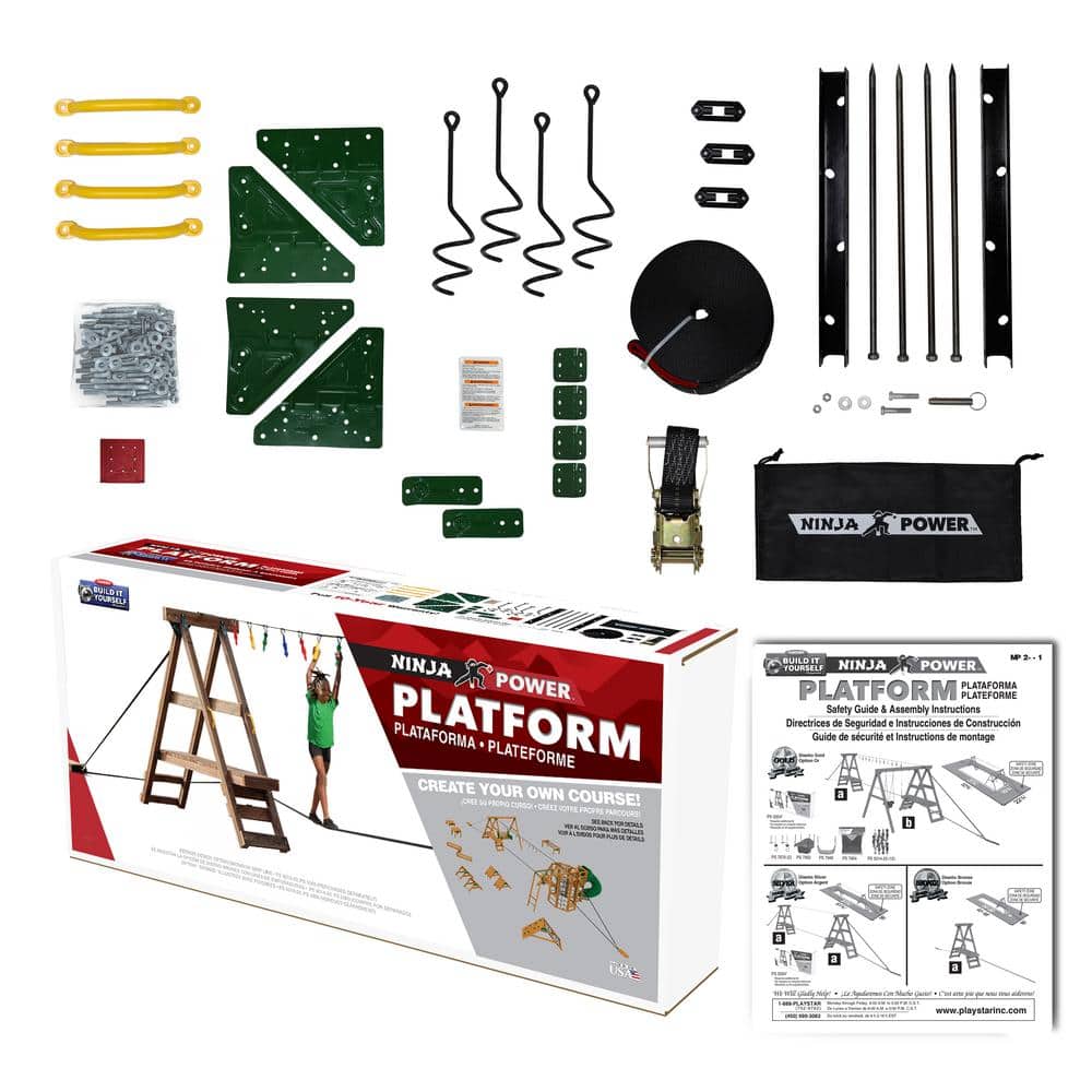 Ninja Power Wooden Play Platform Kit with Multiple Activities