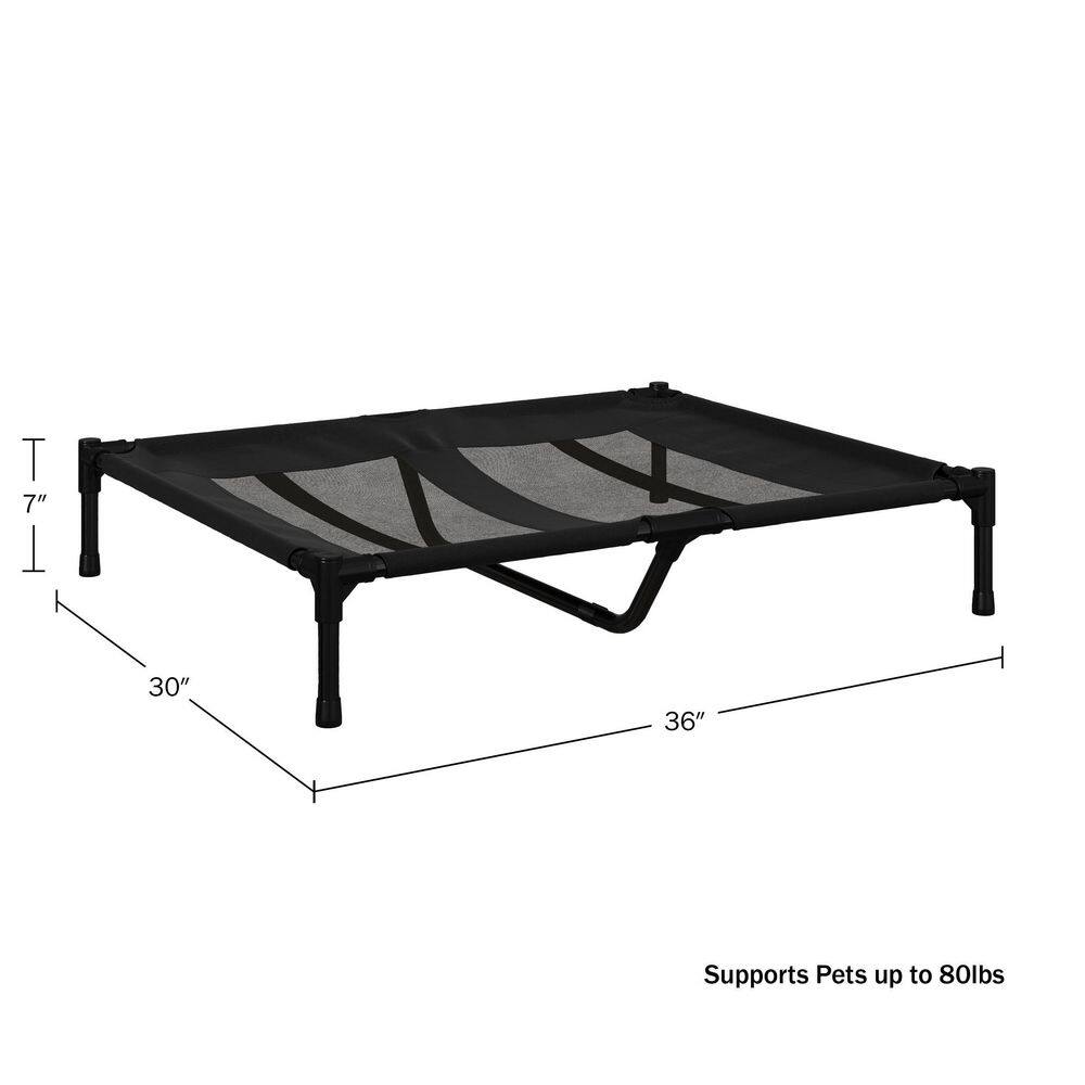 Large Black Elevated Waterproof Outdoor Dog Bed