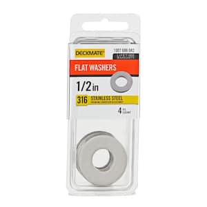 Marine Grade Stainless Steel 1/2 in. Flat Washer (4 Pieces)