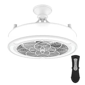 Windara 22 in. LED Indoor/Covered Outdoor White Ceiling Fan with Light Kit and Remote Control