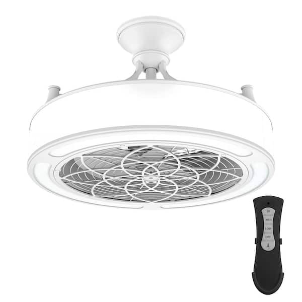 Home Decorators Collection Windara 22 in. LED Indoor/Covered Outdoor White Ceiling Fan with Light Kit and Remote Control