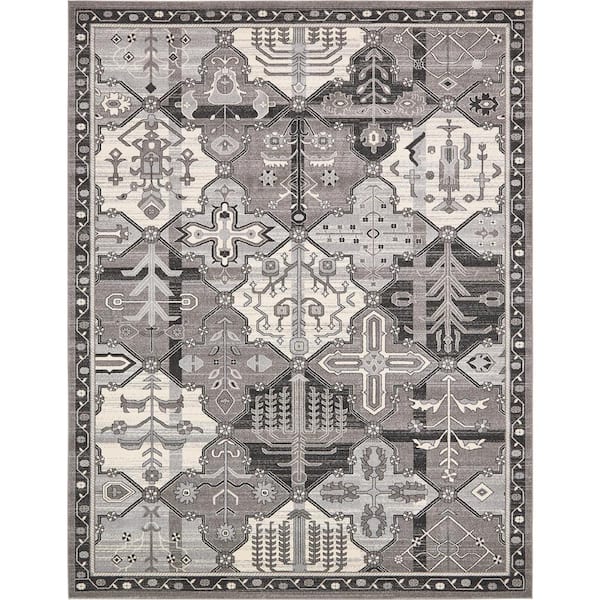 Unique Loom La Jolla Cathedral Gray 10' 0 x 13' 0 Area Rug