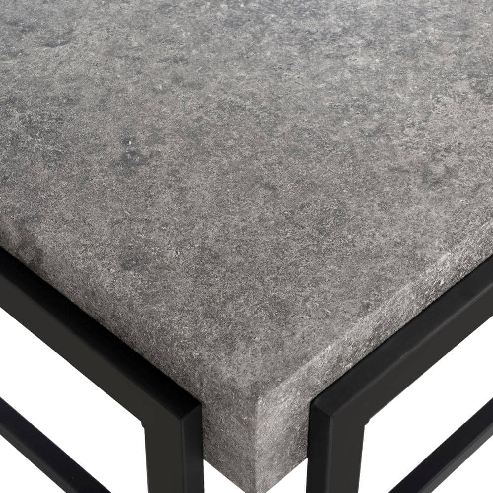 Oliver 43'' Dark Grey and Black Rectangular Wood Coffee Table