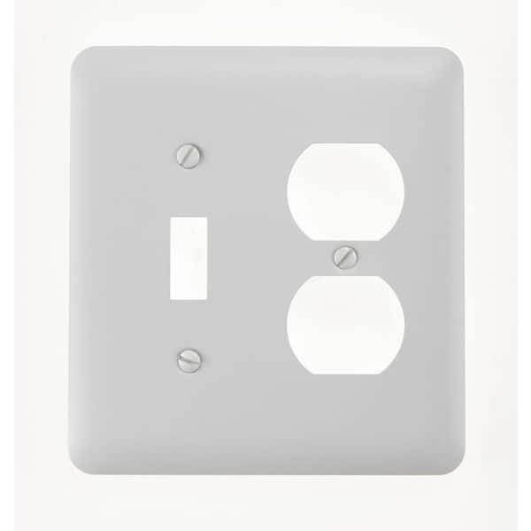AMERELLE White 2-Gang 1-Toggle/1-Duplex Wall Plate