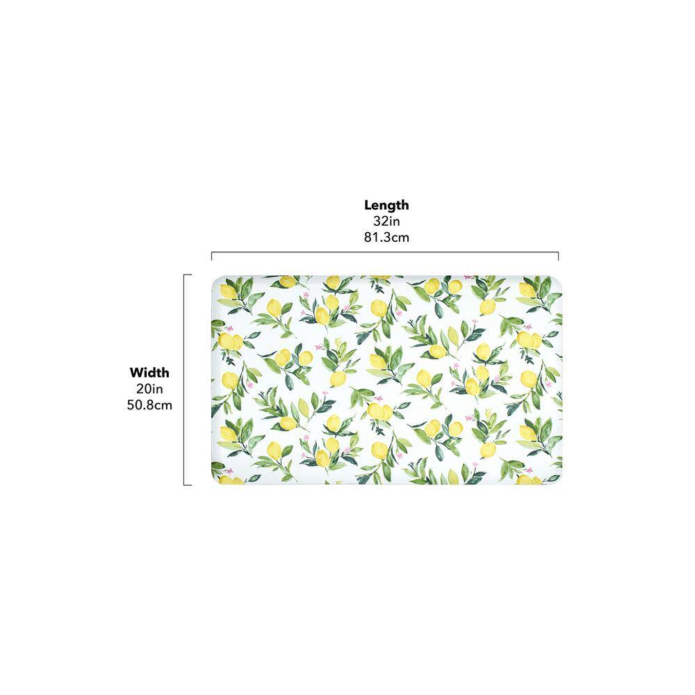 Limon Yellow and White Anti-Fatigue Comfort Mat, 32in x 20in