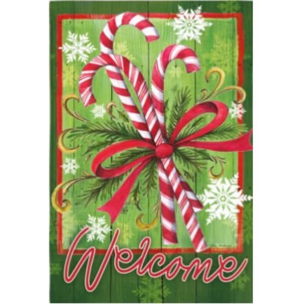 2-1/2 ft. x 3-2/3 ft. Candy Cane and Ribbon Sublimated House Flag
