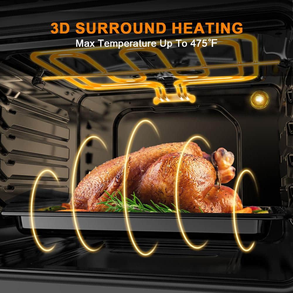 24" Stainless Steel Electric Single Wall Oven with 6 Cooking Functions