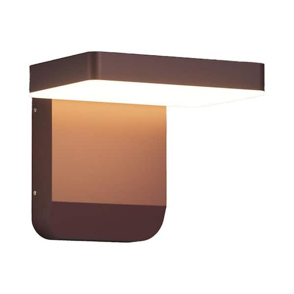 EKIEUDL Energy Efficient 6.30 in. Bronze Indoor/Outdoor Hardwired Cylinder Sconce with Integrated LED Included