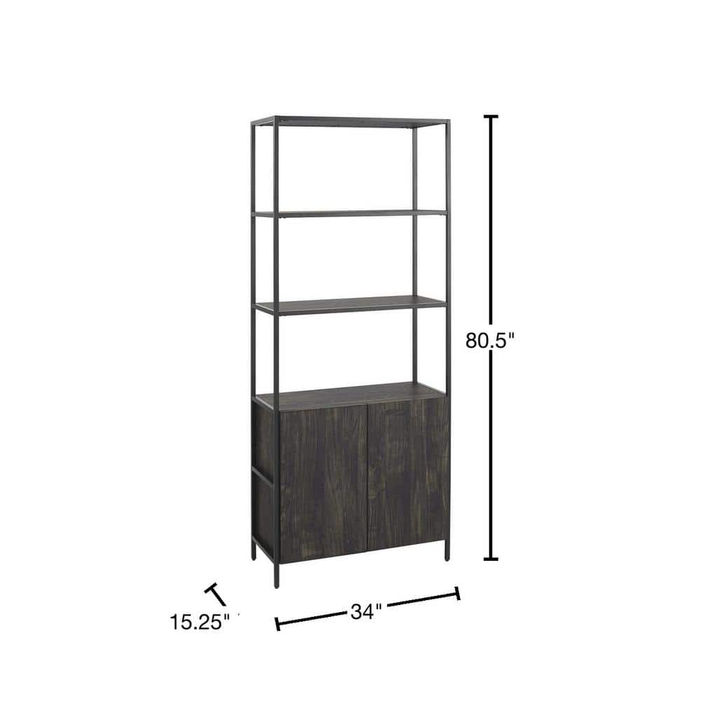 Jacobsen Brown Ash Adjustable Large Etagere Bookcase
