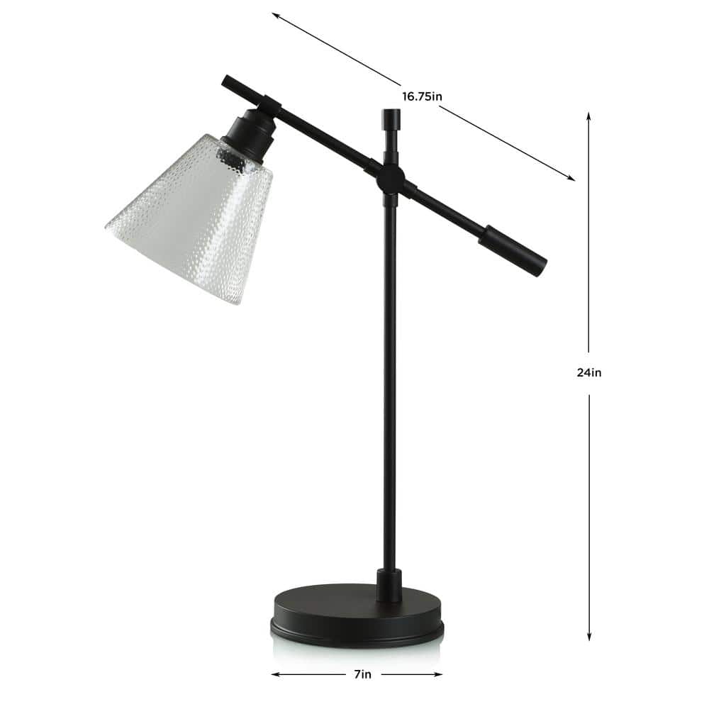 Industrial Bronze Clip-on Lamp with Clear Glass Shade