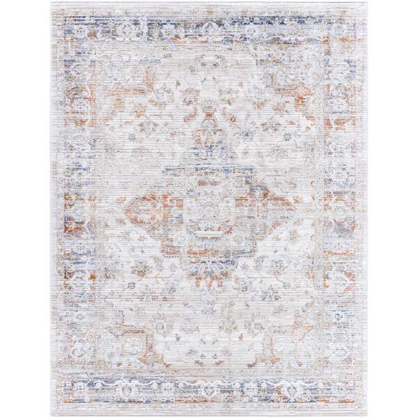 Edmonton Blue/Cream 7 ft. x 9 ft. Traditional Indoor Area Rug