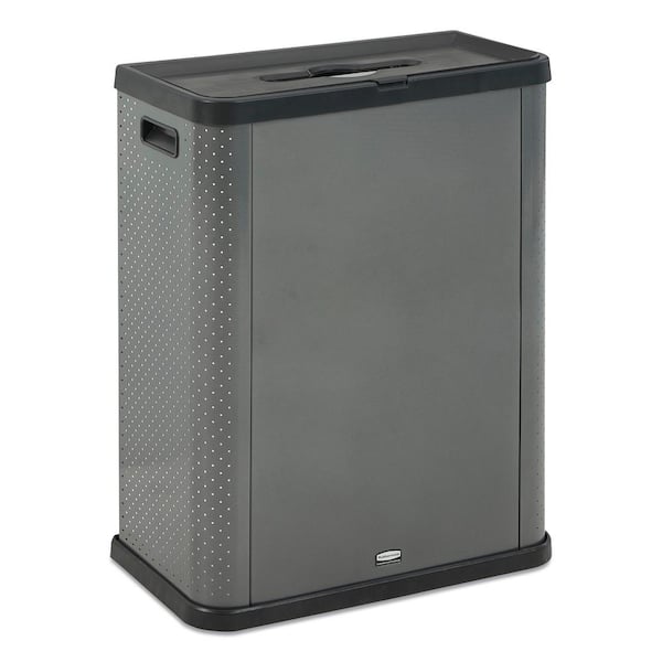 Rubbermaid Elevate 23 Gal. Pearl Dark Gray Decorative Indoor Recycling Bin, 25.14 in. x 12.8 in. x 31.5 in.