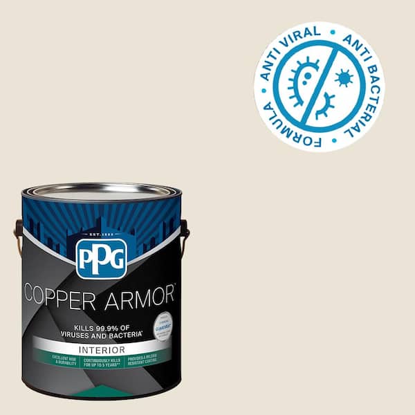 COPPER ARMOR 1 gal. PPG1085-1 Blank Canvas Semi-Gloss Antiviral and Antibacterial Interior Paint with Primer