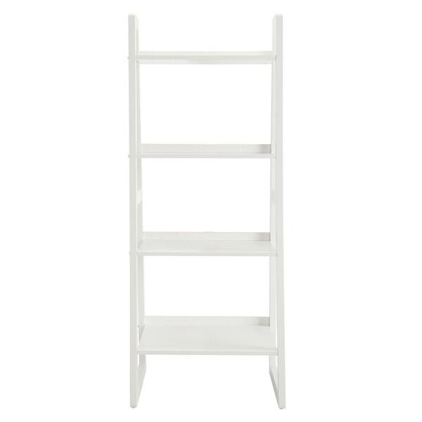 Urban Style Living 60 in. White Wood 4-shelf Ladder Bookcase