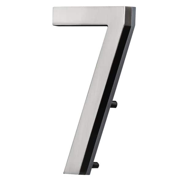 Unbranded 5 in. Satin Nickel LED Backlit House Number 7