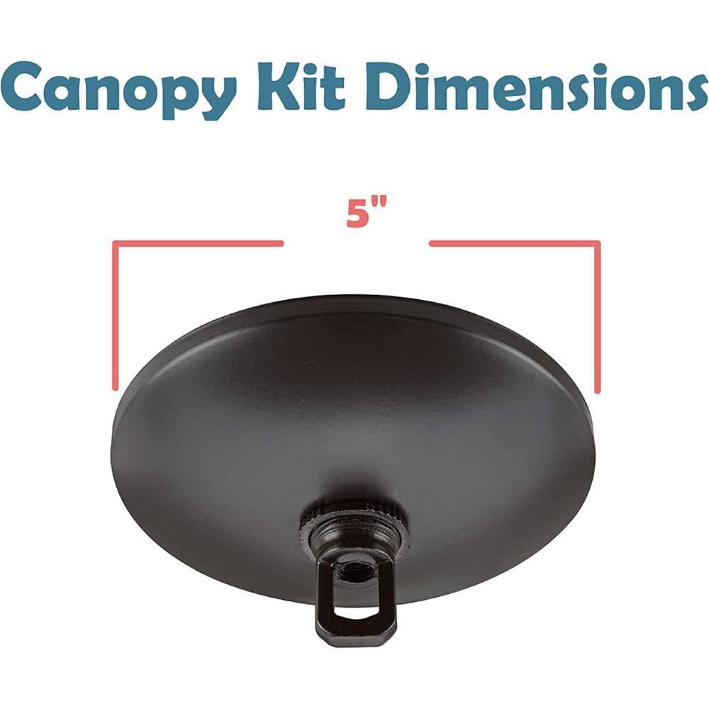 Oil Rubbed Bronze Contemporary Chandelier Canopy Kit, 5" Diameter