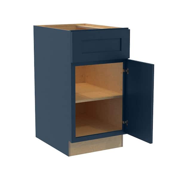 Newport 18 in. W x 21 in. D x 34.5 in. H Assembled Plywood Base Bath Cabinet in Mythic Blue with Soft Close RH