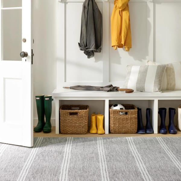 Malta Machine Washable Grey 6 ft. x 9 ft. Indoor Area Rug