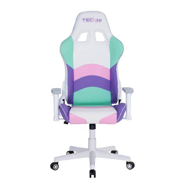 Unbranded Pink Faux Leather Gaming Chairs with Adjustable Arms