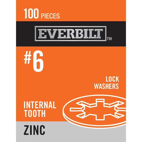 Everbilt #6 Zinc Internal Tooth Lock Washer (100-Piece per Pack)