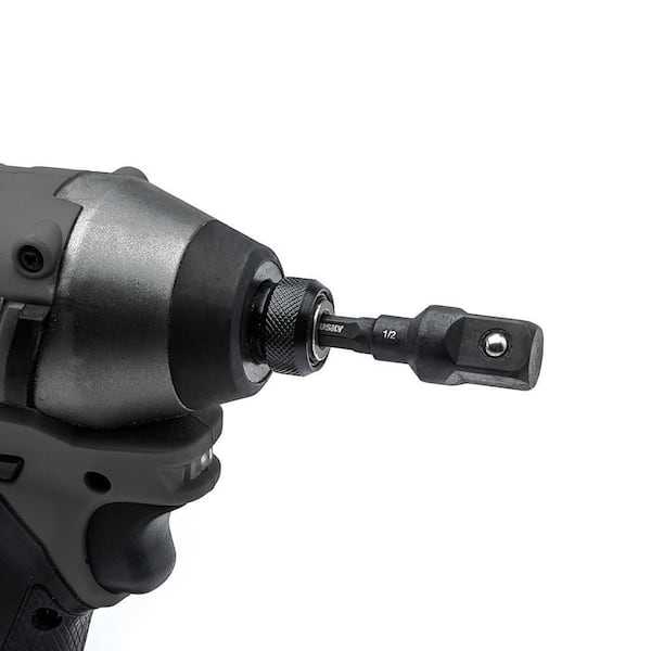 Husky - 1/4 in. Drive Impact Driver Socket Adapter Set (6-Piece)