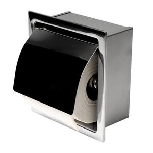 Recessed Toilet Paper Holder in Polished Stainless Steel