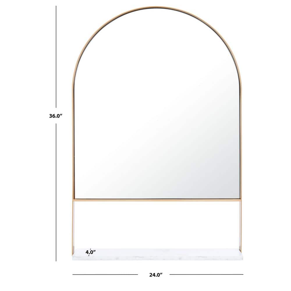 Yuriko 24" x 36" Rectangular Wood and Gold Wall Mirror