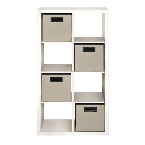 Unbranded 50.51 in. H x 26.42 in. W x 11.5 in. D White Wood 8-Cube Organizer